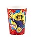Amscan 9902176 - Becher Feuerwehrmann Sam, 8 Stück, Papier, 250 ml, Pappbecher, Einwegbecher