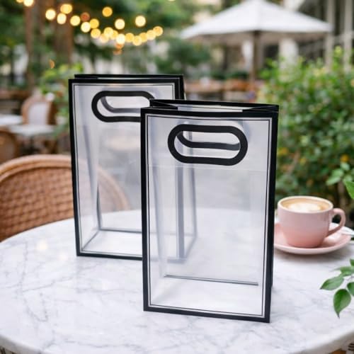 Image of SATYAM KRAFT 6 Pcs Translucent Reusable Multipurpose Gift Bags | Gift for Her /Him, Wedding Return Gifts Baby Shower Anniversary Birthday Hamper Shopping, Party Favors (Small)