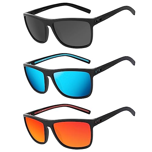 WISTON Polarized Sunglasses for Men Women Large Rectangular Classic UV400 Protection Driving Fishing Shades Sun Glasses