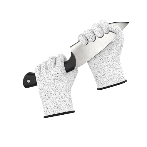 Schnittschutzhandschuhe Größe M – Level 5 Schutz, Lebensmittelecht, EN 388 Zertifiziert, Schnittfeste Handschuhe für Küche, Garten, Handwerk, Metzger und Outdoor-Arbeiten