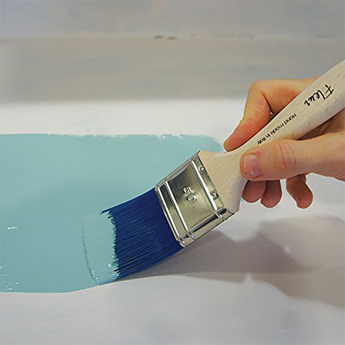 FLEUR DESIGNER'S PAINT | Pennellessa Setole Blu Sintetiche di Alta Qualità, Misura 5 cm, Alta Precisione e non lascia segni. Ottima Stesura e Facile Pulizia con Ghiera in Acciaio Inox. Made in Italy.