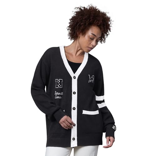 Starter Women's Black Detroit Lions Back Shot Button-Up Cardigan