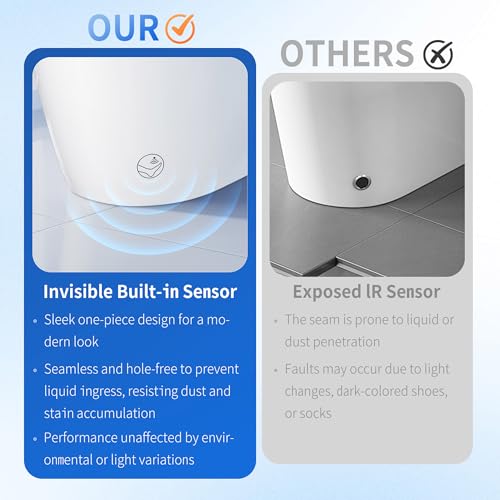 Inodoro inteligente sin tanque con bidé integrado, tapa automática, asiento calefaccionado, lavado con agua tibia, secado con aire tibio, sensor de pie para descarga, luz nocturna y pantalla LED miniatura 6