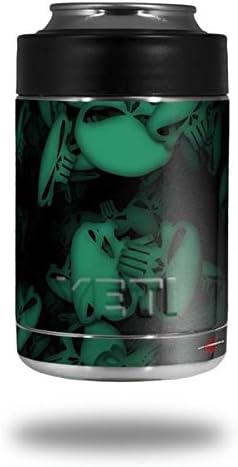 Skulls Confeti Seafoam Green – Adhesivo para la piel, se adapta a Yeti Rambler Colster y RTIC Can (no incluido)