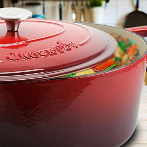 Crock-Pot-Artisan-Oval-Enameled-Cast-Iron-Dutch-Oven-7-Quart-Scarlet-Red
