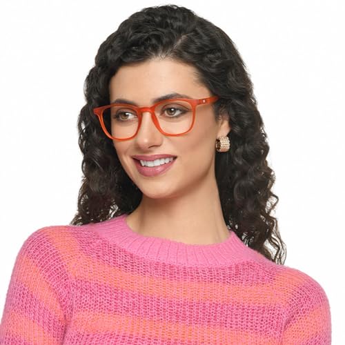 Image of HUSTLR Lenskart | Zero Power Bluecut & Antiglare Computer Eyeglasses | Full Rim Square Shape | As Seen On Shark Tank | For Men & Women | Medium | LB E14058-W