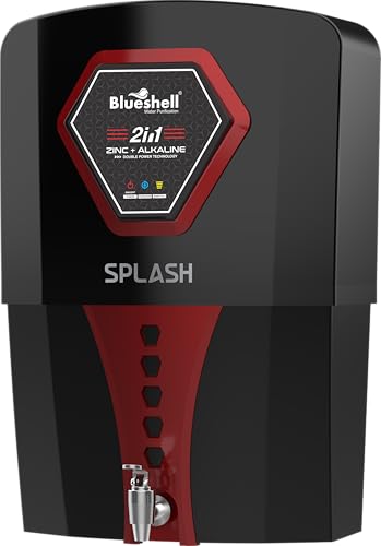 Image of Blueshell RO Water Purifier for Home|Splash Maroon | RO+UV+TDS| 9 Ltrs | Suitable For Borewell, Tank Water