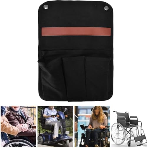 Uadme Chair Side Organizer, Multifunctional Storage Bag for Camping and Beach Black, Outdoor Chair Armrest Bag, Chair Side Storage Bag - Image 4