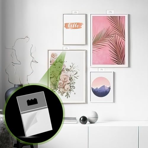 Image of Yuanchu 10 Pcs Adhesive Picture Hangers, Sawtooth Self Adhesive Picture Hangers Plastic Poster Hanger No Nail Picture Frame Hangers(10 Pcs)