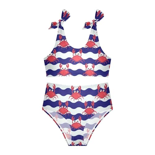Image of CaTaKu Girls Two Piece Swimsuits Toddler Bathing Suits Bikini Set Summer Beach Swimwear for Girls Size 3-12T