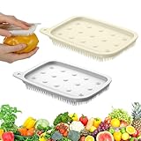 Guduling 2pcs Vegetable Brush Scrubber, Veggie Scrubber Brush, Silicone Potato Brushes Scrubber, Potato Cleaner Brushes for Produce Potatoes, Carrots, Lotus Root, Veggie Fruit Wash Cleaner