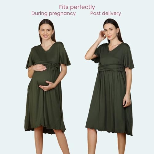 Image of Morph Maternity | Maternity Dresses for Women | Fits During Pregnancy & Post Pregnancy | Back Tie to Adjust