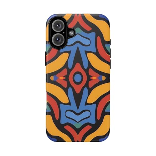 Coque mate iPhone 16 Plus jaune motif abstrait anti-traces de doigts