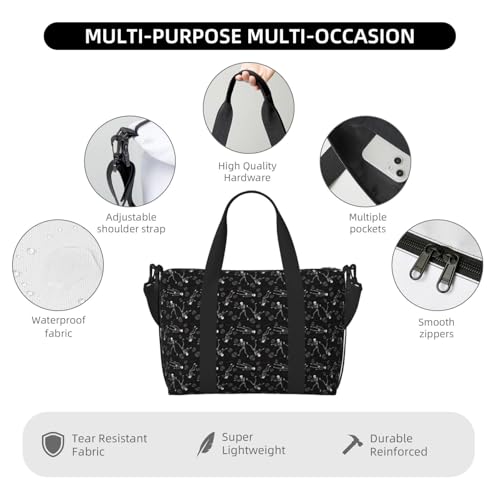 Carry On Duffle Bags Overnight Weekender Bags for Women, cute skull Personal Item Travel Bag, Travel Essentials Sport Gym Bag for Men Women3