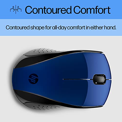 Image of HP X3000 G3 Wireless Mouse - Blue, 15-Month Battery, Side Grips for Control, Travel-Friendly, Blue LED, Powerful 1600 DPI Optical Sensor, Compatible with Wins PC /Laptop, Mac, Chromebook (683N8AA#ABL)
