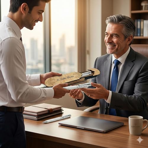 Image of Kajri Gifts Personalized Pen with Name Engraved Wooden Gift Box Best for Gifting, Corporate Gift, Doctor, Advocate, Boss, Employee, Teacher (TicTak Wht)