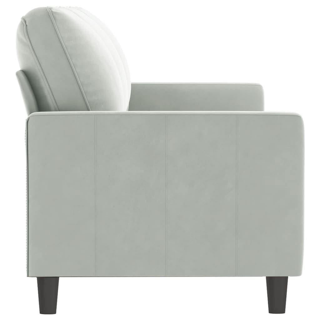 vidaXL Sofá de 3 plazas Terciopelo Gris Claro 180 cm, sofá, sofá de salón, sofá de Terciopelo, sofá tapizado, sofá para 3 Personas