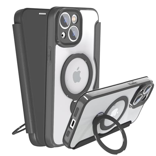 IIKAYO iPhone 13 p P[X 蒠^ J[h[ wʃNA MagSafeΉ Ot 360°]X^hy ^ ϏՌ Sʕی cΉ U[f }OZ[tΉ  