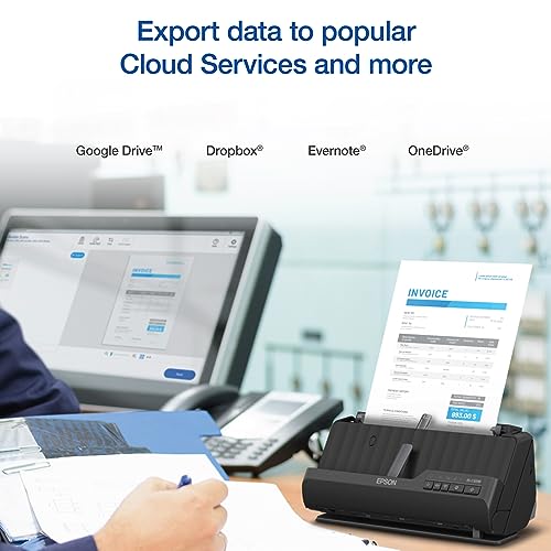 Epson Workforce ES-C320W Wireless Compact Document Scanner Duplex 20-pg ADF | 20-Page Auto Feeder 2-Sided Duplex Scanning Mobile Connectivity Paper and Card Support - image 6