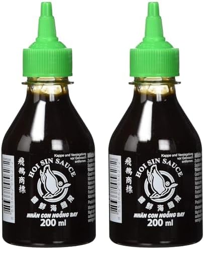 FLYING GOOSE Hoi Sin Sauce - pikant, grüne Kappe, kräftige Würzsauce aus Thailand, 2er Pack (1 x 200 ml)