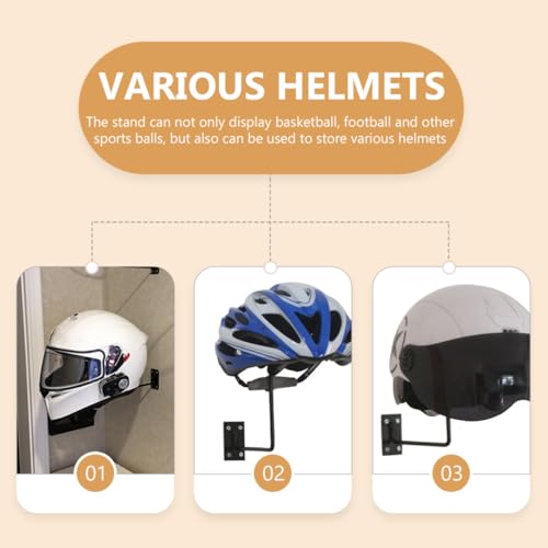 Porte-casque en fer noir robuste avec fixation murale stable - 6