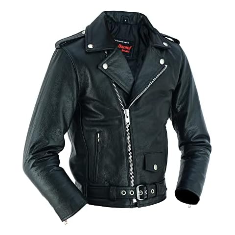 Daniel Smart Boys Leather Jacket Premium Kids Motorcycle Jacket with Unique Plain Sides Design and Multiple Pockets Cover