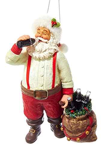 Kurt Adler CC9162 Dekofigur Santa Trinkender Cola, 14 cm