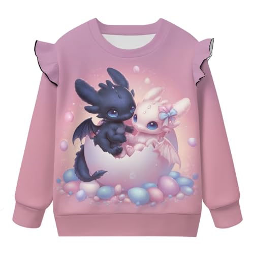 WELLFLYHOM Girls Sweatshirts 1-8T Long Sleeve Kids Shirt Tops Oversized Crewneck Sweater Top Pullover Fall Clothes4