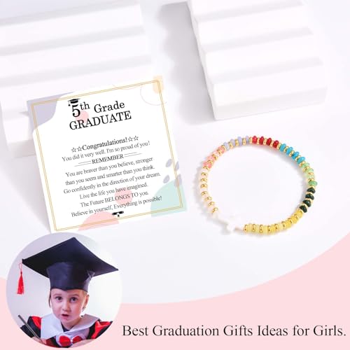 2025 Graduation Gifts for Girls, 5th 6th 8th Grade Kindergarten Preschool Elementary Middle School Graduation Cross Bracelet Gifts with Card for Girls Her Daughter Granddaughter Sister Niece Friend4