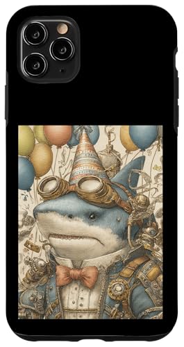 Shark Steampunk Print Birthday Party Balloons & Party Hat �X�}�z�P�[�X iPhone 11 Pro Max �p