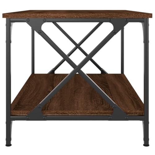 Table en bois de salon rectangulaire 80x50cm table basse centrale marron - 7