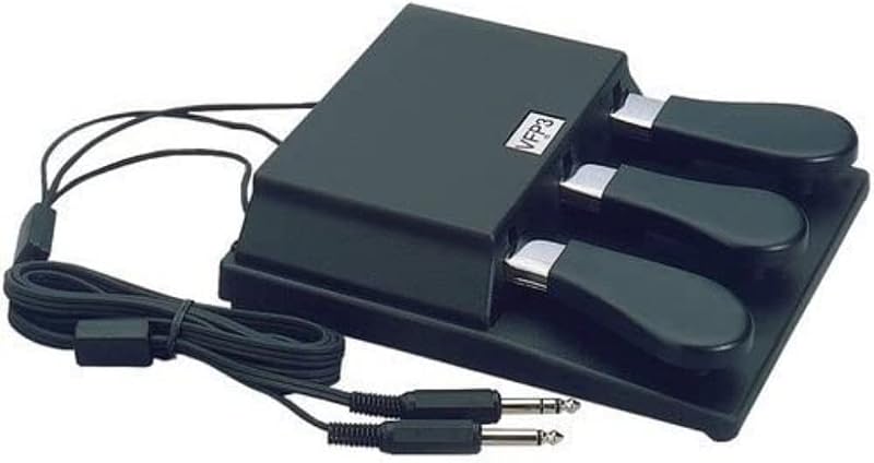 Studiologic VFP-3-10 Triple Piano-Style Open Polarity Sustain Pedal with Mono and Stereo Connector, for Keyboards | Mono and Stereo Connector, for Keyboards