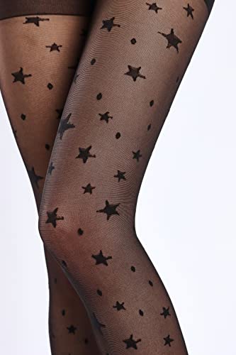 Image of Sahabowi Women Tights, Female Sheer High Waist Pantyhose, Vintage Control Top Stockings