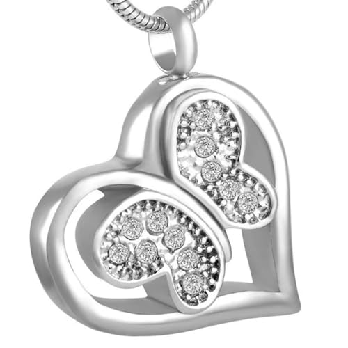 Urne funéraire transparente pour cendres d'animal avec pendentif papillon - 2