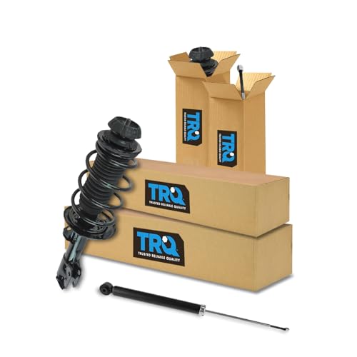 Image of TRQ Front and Rear Complete Strut Assembly & Shock Absorber Kit Complete Strut & Coil Spring Assembly Compatible with 2007-2012 Toyota Yaris