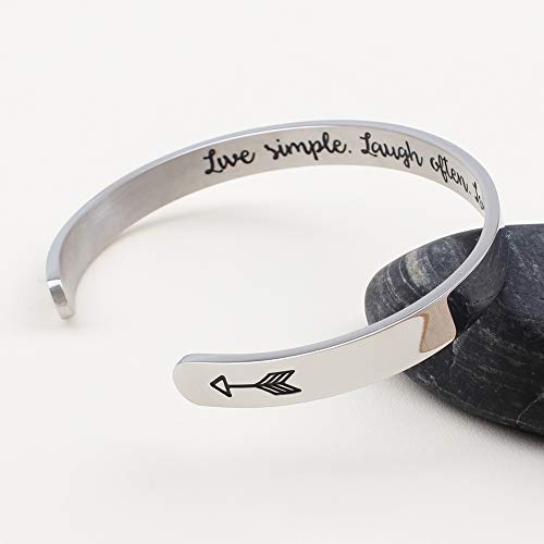 Btysun Bracelets for Women Mothers Day Bracelet Gifts from Daughter Inspirational Gifts for Women Graduation Gifts for Her Motivational Birthday Cuff Bangle Friendship Personalized Mantra Jewelry…