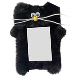 YUNGLOO 快適なプラッシュカードスリーブ 学生ミールパス用 コンパクト収納 多目的 実用的な学校給食カードプロテクター, ブラック///ホワイト