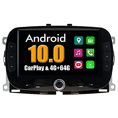 RoverOne Autoradio per Fiat 500 2016 2017 2018 2019 con Multimedia Android Stereo GPS Navigation Radio Bluetooth Mirror Link