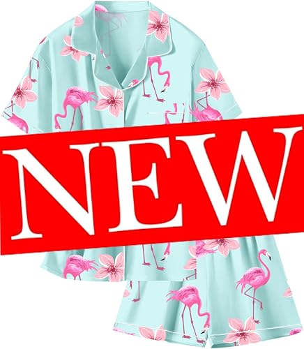 Image of Schbbbta Girls Womens Pajamas, Satin Silky Pjs Set Kids 2Pcs Button-Down Nightwear Sleepwear Gift for Mommy and me