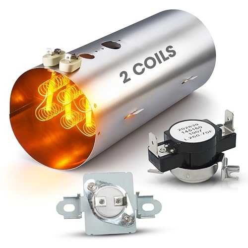 AZ4U 137114000 For Electrolux Dryer Heating Element Assembly With 137032600 137060800 Thermal Fuse 3204267 508516 Thermostat Replaces For Frigidaire affinity dryer element, Electrolux, Kenmore Dryer