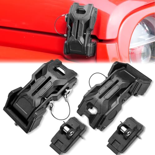 Upgraded Jeep Hood Latches with Keys, Hood Latch for 2018-2025 Jeep Wrangler JL JLU 4XE Jeep...