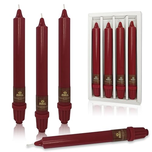 Taper Candle Smokeless Candlesticks 8 INCH Red Odorless Candles Unscented Candle Sticks Colorful Tapered Candles for Table Decor Housewarming Gift Idea
