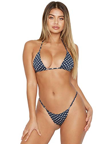 Biquini Cortininha Sexy Estrelas Fio Dental Argola