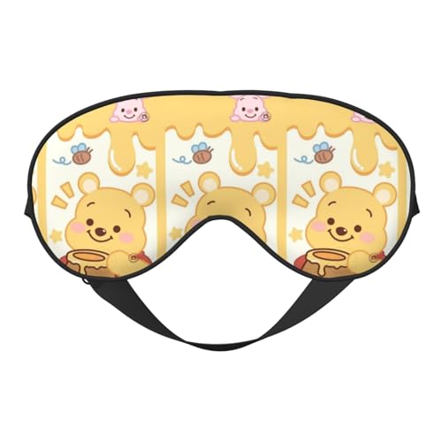 くまのプーさん 睡眠用 遮光 目隠し 可愛い 安眠 快眠 軽量 キャラクターズ グッズ ポーチ付き ケース付き 自由調整可能 子供 男の子 女の子 ds108