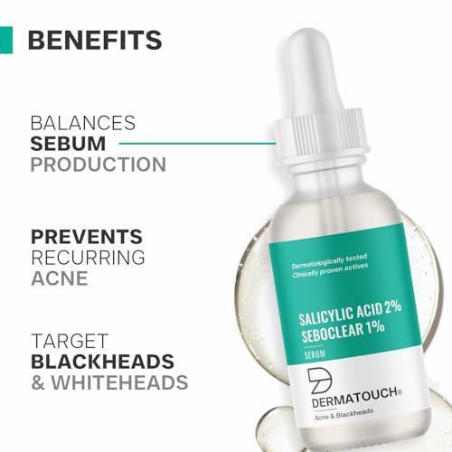 Image of DERMATOUCH Salicylic Acid 2% Seboclear w /w 1% Face Serum | For Acne & Blackheads | Specially for Acne-prone & Oily Skin | 30ml