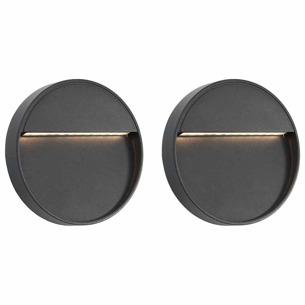 Applique murale extérieur LED noire IP54 en fonte d'aluminium lot de 2