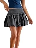 Caractéristiques : jupe à bulles pour femme, taille élastique et taille basse, couleur unie, forme lanterne donne une sensation de fraîcheur et de douceur. La coupe ample et le design court taillent votre jambe et créent un style élégant et décontracté pour vous