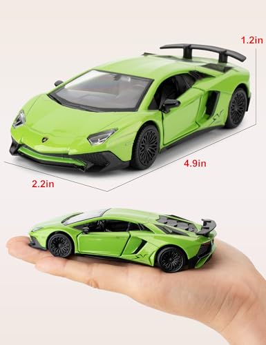 Modelo de Auto Lamborghini LP750-4 SV 1:36 Verde miniatura 5