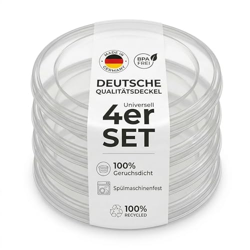 Xilmark 4x Dosendeckel 800g (ø100mm) für Hunde- & Katzenfutter | Luftdichter Dosenverschluss Wiederverwendbar | Spülmaschinenfest & BPA-Frei | Made in Europe – Frischhalte-Deckel für Konservendosen