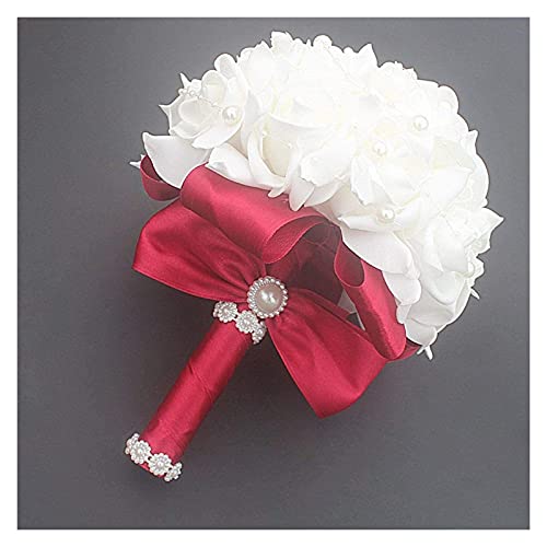 Ramo de boda romántico artesanal color marfil 18 cm miniatura 3